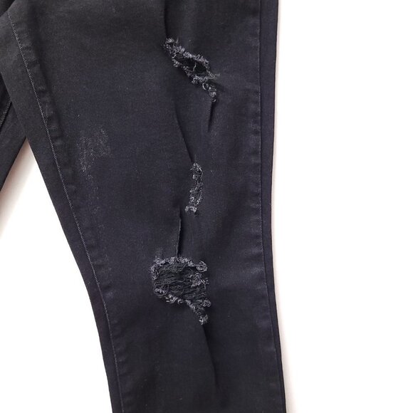 NWT Old Navy Womens High Rise Distressed Jeans Size 8 Black Dark Wash - Picture 10 of 13